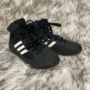 adidas Kids Black and White wrestling shoes